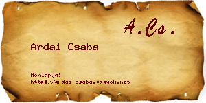 Ardai Csaba névjegykártya