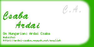 csaba ardai business card